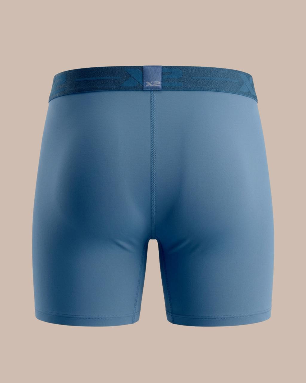 Medium Boxer Cesar Nylon Azul X2