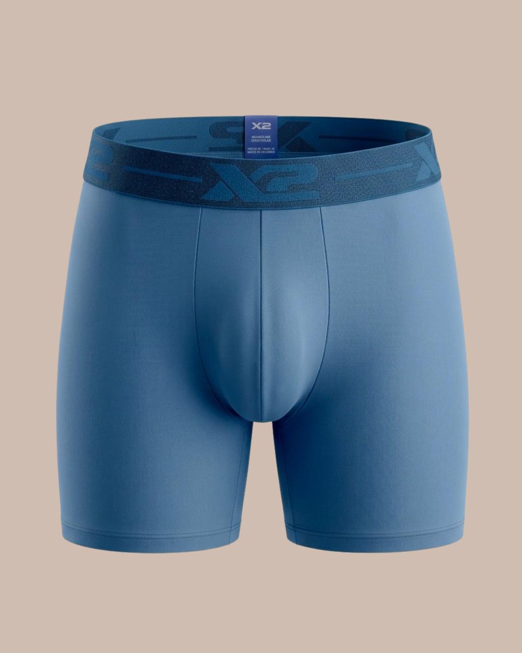 Bóxer Medio Cesar Nylon Azul X2