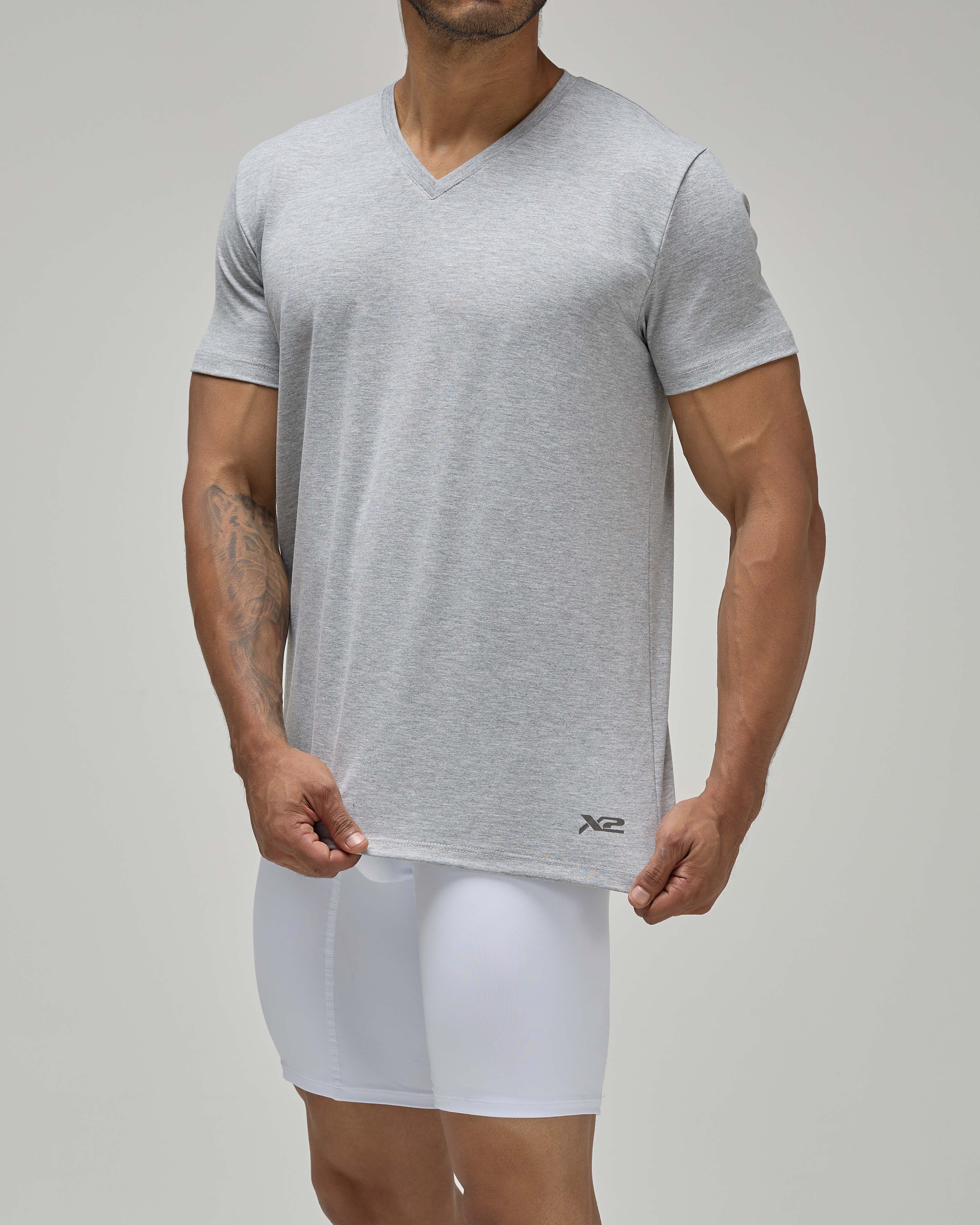 Camiseta Cuello V Gris